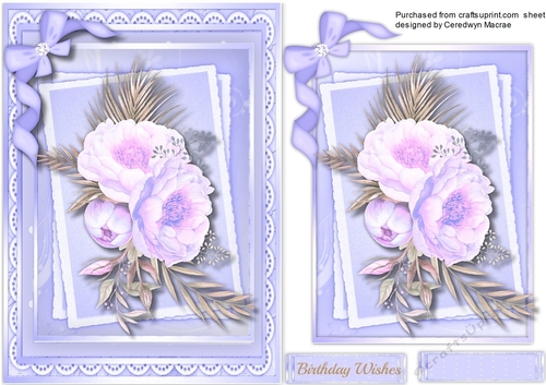 Beautiful lilac roses on a Double Mat
