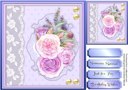 Beautiful Lace and lilac roses 