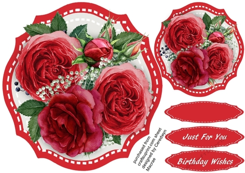 Beautiful Topper with red Roses 