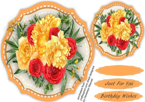 Beautiful Topper with Mixed Roses 