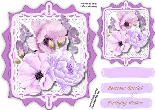 Beautiful Topper with Lilac roses 