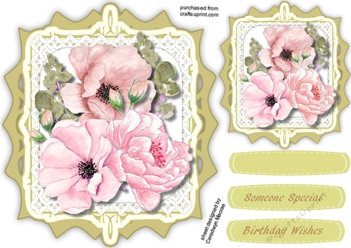 Beautiful topper with pink roses 