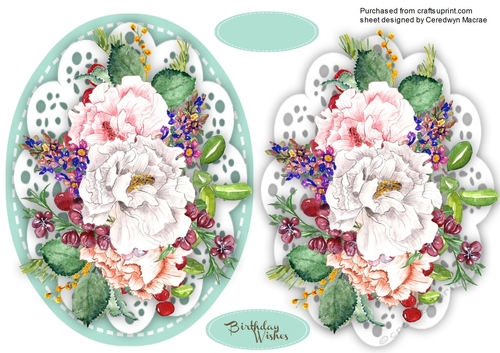 Beautiful Mixed roses on a Lace Mat, 