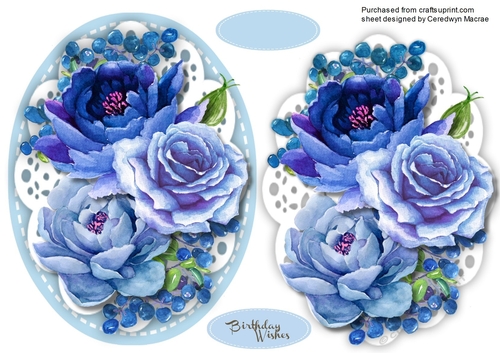 Beautiful Blue Roses on a Lace Mat 4, 