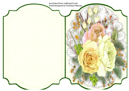 Print, Cut, and Fold,Beautiful Yellow Roses 2, 