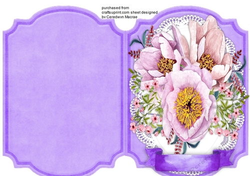 Print, Cut, and Fold Beautiful lilac Peonies