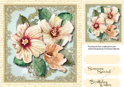 Beautiful Sepia flowers on a gold filigree frame 