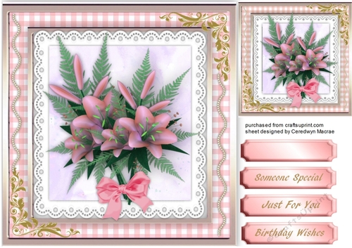Lovely Pink Flowers on Fern 1