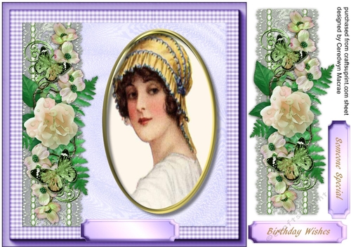 Beautiful Vintage Lady and Roses 2