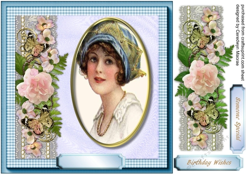 Beautiful Vintage Lady with Roses 3