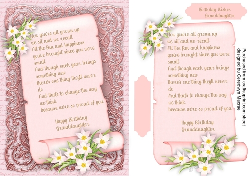 To a Beautiful Granddaughter