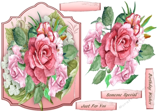 Beautiful Pink rosesona Shaped Mat  