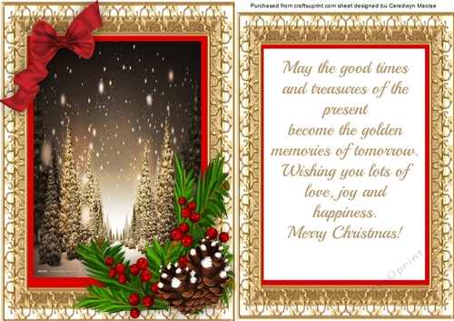 Beautiful Christmas in a Gold Frame 