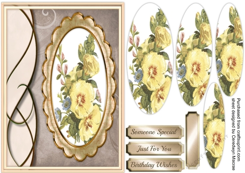 Beautiful Yellow roses on a gold pyramid frame 