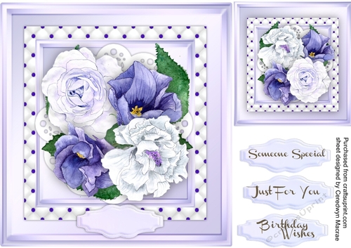 Beautiful Lilac roses on a Lattace Mat 2