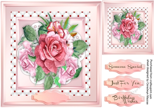 Beautiful Pink roses on a Lattace Mat 3