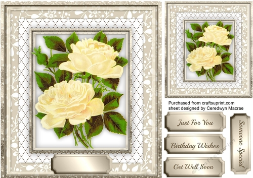 Beautiful Yellow roses in a Sepia Frame 