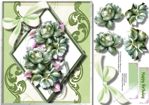 Beautiful Roses on a Diamond Mat 