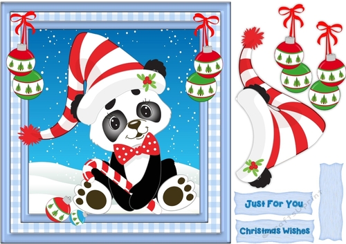 Pandas Christmas hat 
