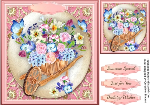 Wheelbarrow of Spring Flowers 