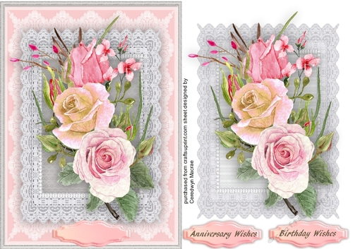 Beautiful Roses on Stunning Lace  
