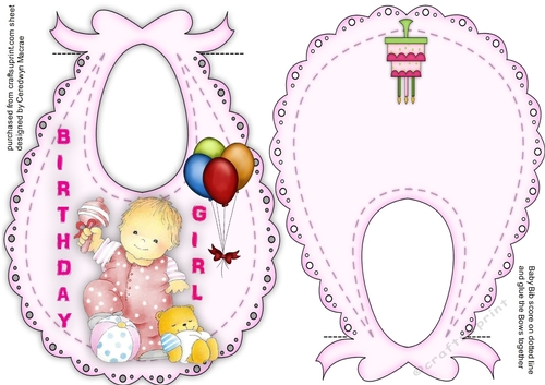 lovely Babys   Birthday Bib Card 