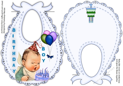 Lovely Babys Birthday Bib Card 2