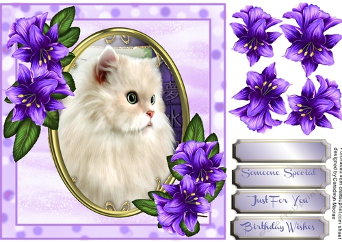 Beautiful Cat in a Gold Oval Frame 
