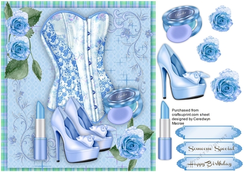 Lovely Blue Bask and Makeup 