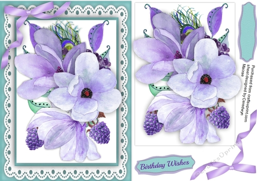Beautiful flowers and Berrys on Lace 