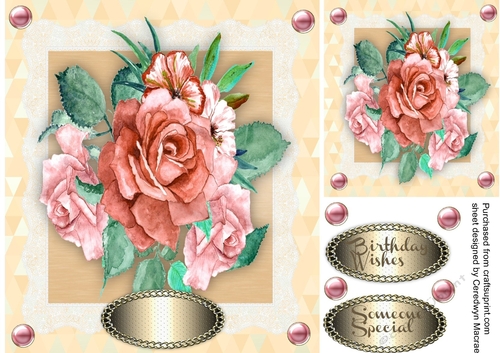 Beautiful Roses on a Lace Mat 