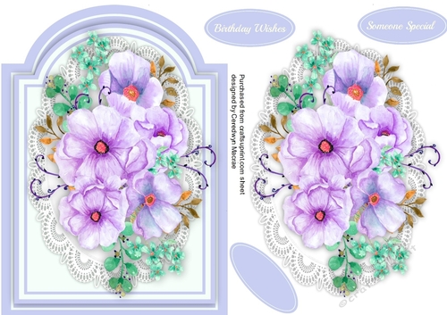 Beautiful Roses on a Lilac shaped Mat 2,