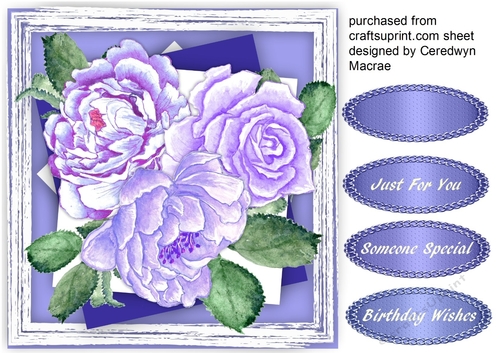 Stunning Lilac Roses on a Shabby Chic Frame