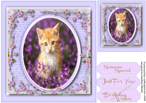 Beautiful Kitty in the Flowres 