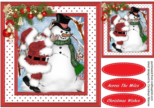 Santa Dressing the Snowman 