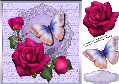 Beautiful Claires Roses and Butterflys 