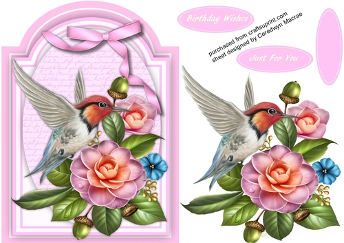 Beautiful Humming Bird and Camellias 4