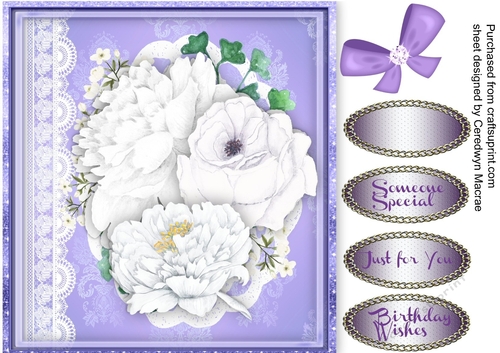 Beautiful White Roses on lace 1 