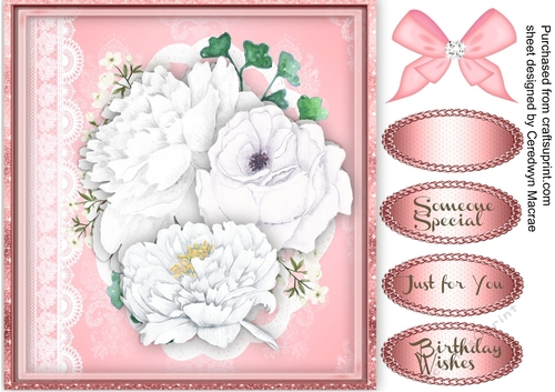 Beautiful White Roses on lace 2,
