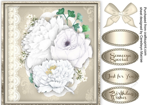Beautiful White Roses on lace  4 