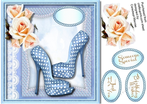 Beautiful Blue Polka Shoes and Roses 2
