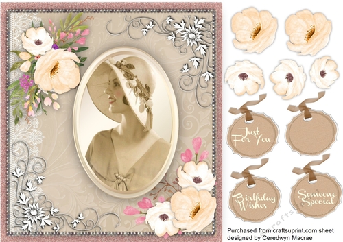 Beautiful Vintage Lady in gold Frame 