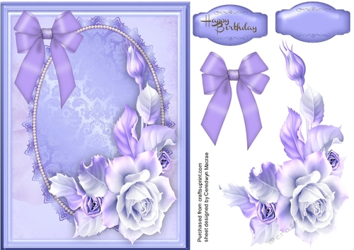 Beautiful lilac roses and Bow 