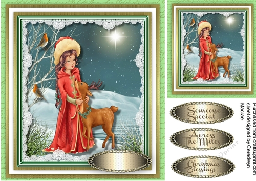 Beautiful Holy Girl and Reindeer 