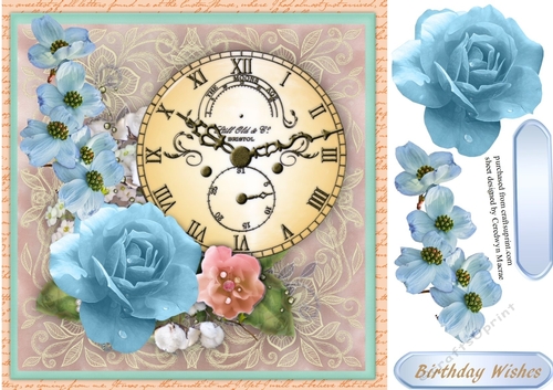 Blue Vintage Clock of Time 1