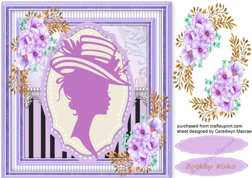 Beautiful Silhouette Lady and Roses 2, 