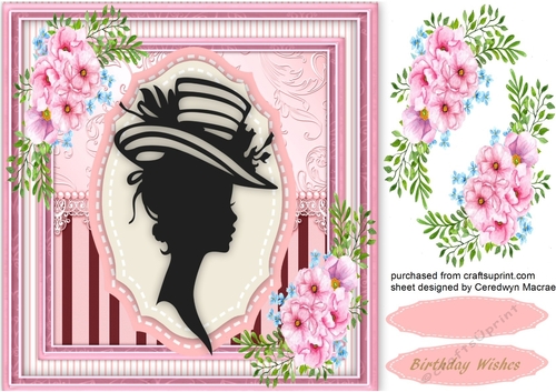 Beautiful Silhouette Lady and Roses 3