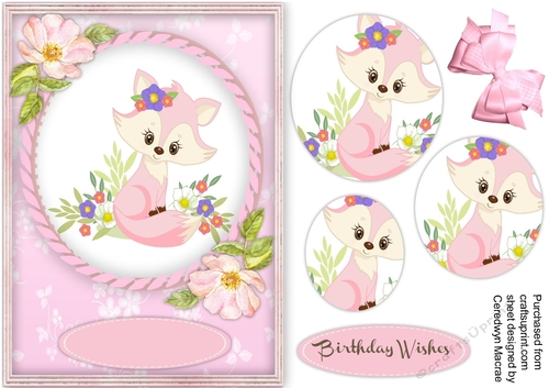 Cute girl fox in Pink , Pyramid 1
