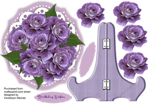 Beautiful Deep lilac roses on lace 