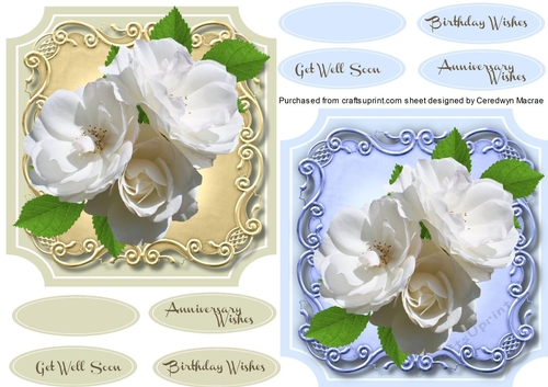 Beautiful White Roses Topper  3, 